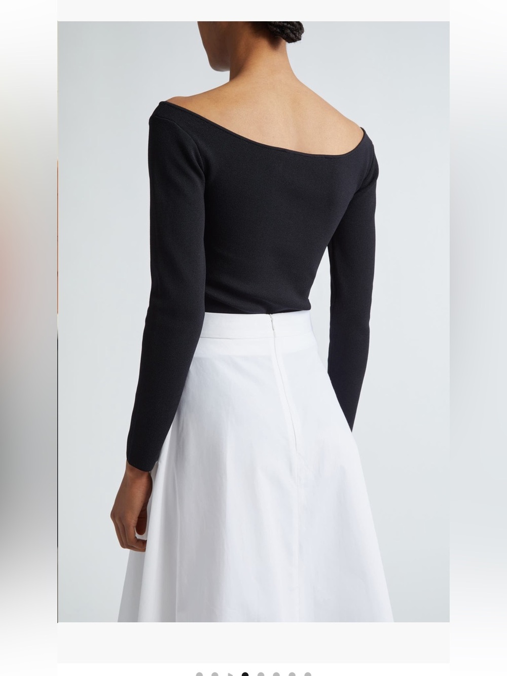 Róhe Off the Shoulder Top long sleeve shirt blouse women’s US 8 EU 40 black NWT - Picture 3 of 5
